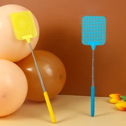 Long Handle Telescopic Fly Swatters With Anti-slip Handle Retractable Fly Swatter Stainless Steel Rod Manual Bugs Killer Tools
