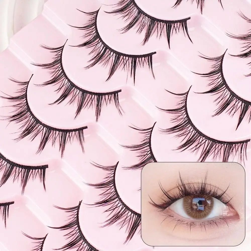 Nieuwe taps toelopende valse wimpers Zwart C-gekruld individuele wimpers Anime-wimpers