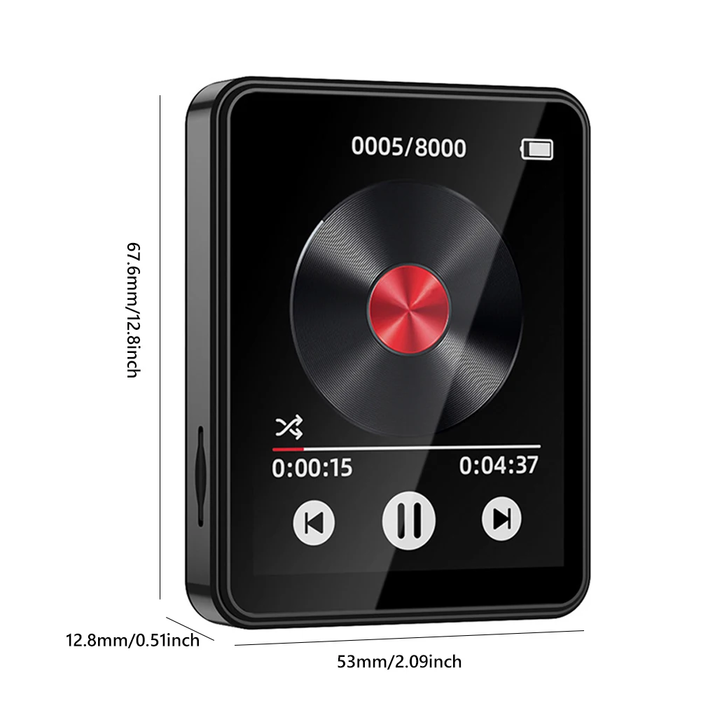 مشغل MP3 محمول مع شاشة تعمل باللمس ، مشغل موسيقى مع مكبر صوت ، راديو FM ، تسجيل الكتاب الاليكتروني ، بلوتوث ، Walkman ، 16 جيجابايت ، 32 جيجابايت ، 64 جيجابايت