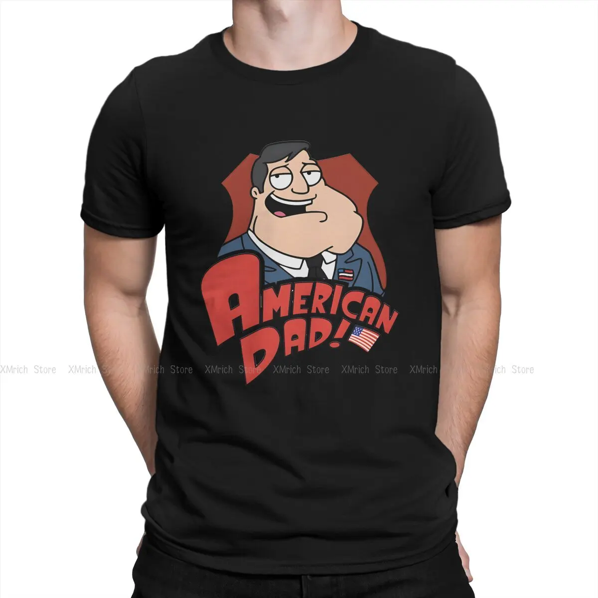 Popular Man's TShirt B-American dad Crewneck Tops Fabric T Shirt Funny Top Quality Gift Idea