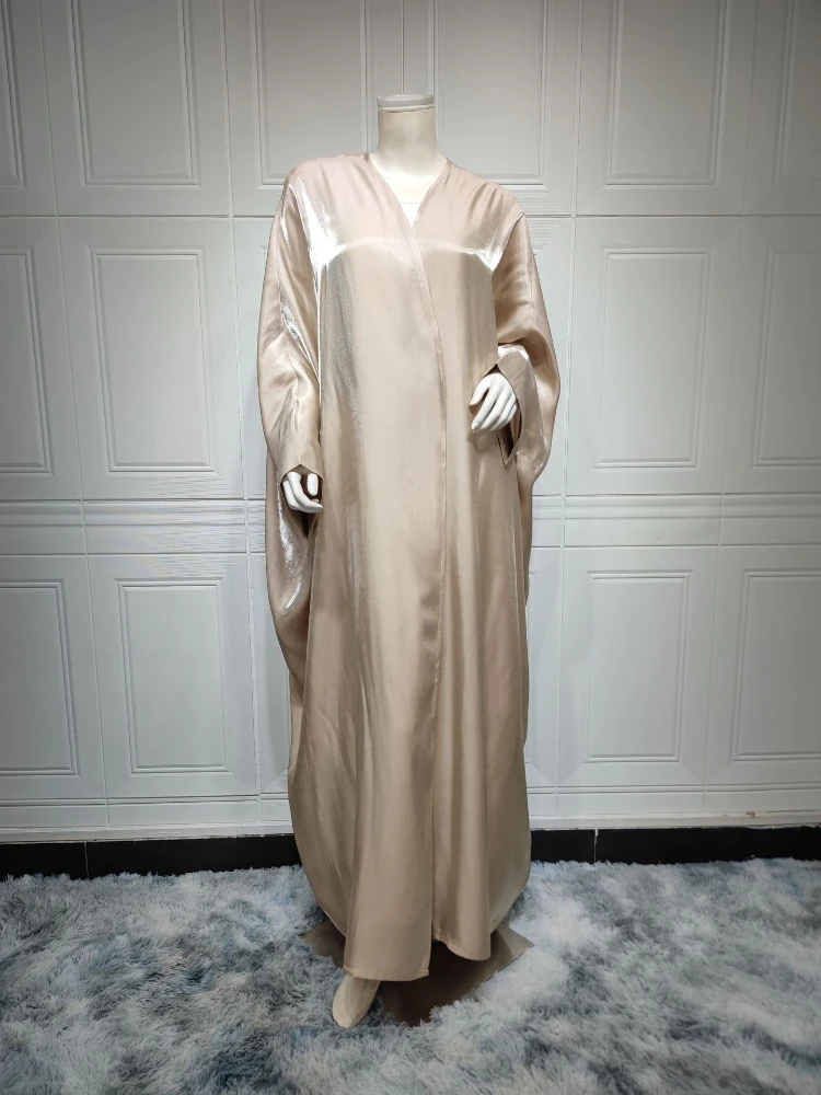 Eid Muslim Abaya Derss Women Bat Sleeve Silky Abaya Morocco Party Dress Women Caftan Evening Long Robe Vestidos Abayas Robe