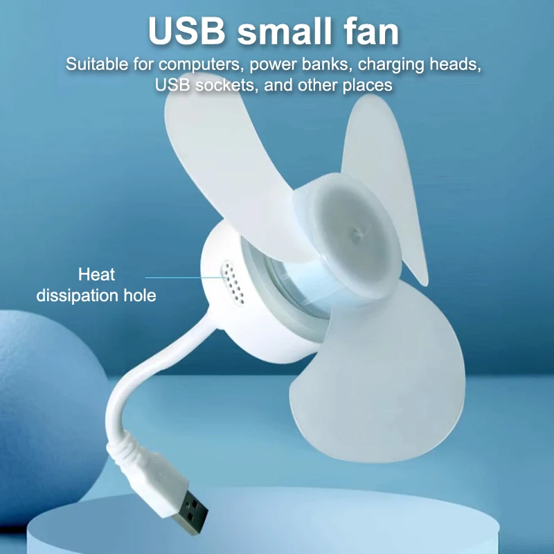 Ventilatori da soffitto portatili Mini ventilatore da tavolo 10W E27 per soggiorno camera da letto casa 360 °   Mini ventola di raffreddamento USB regolabile AC85-265V