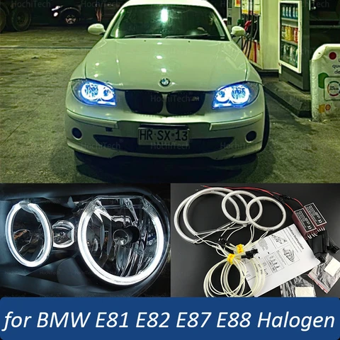 Для BMW 1 серия E81 E82 E87 E88 116i 118i 120i 125i 128i 130i 135i 2004-13 белые кольца для фар CCFL с ангельскими глазами Детский комплект