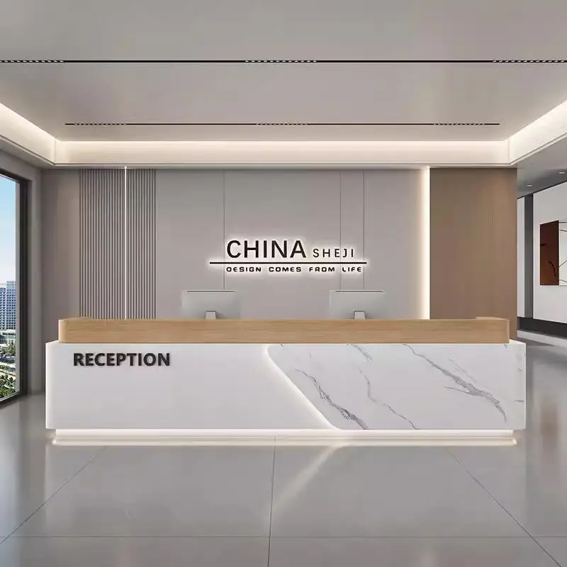 

Minimal Commericial Reception Desks Industrial Commericial Business Elegant Reception Desks Service Promotion Bureau Furniture