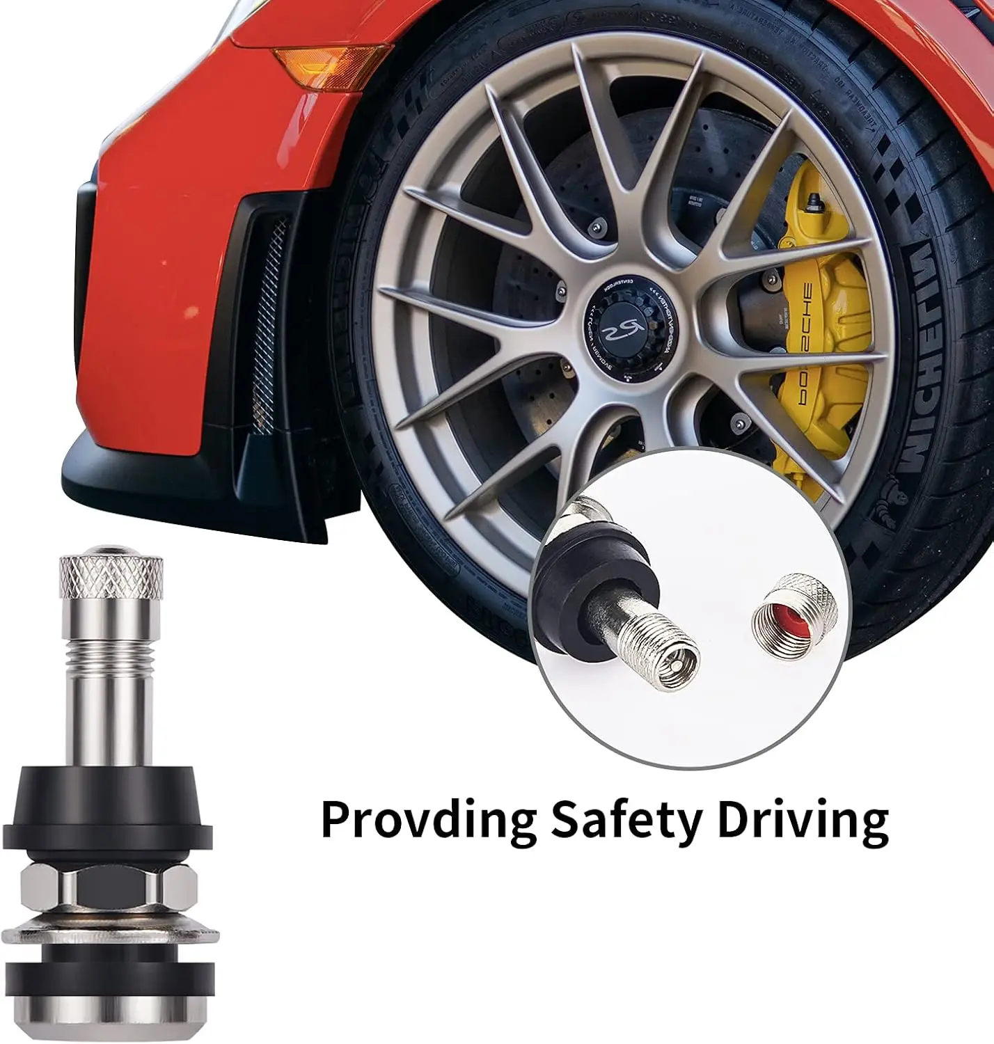2/4Pcs Metal Valve Stems, High Pressure Tire Valve Stems Outer Mount, Bottomed All Steel Explosion-proof TR525 Vacuum Tire Valve