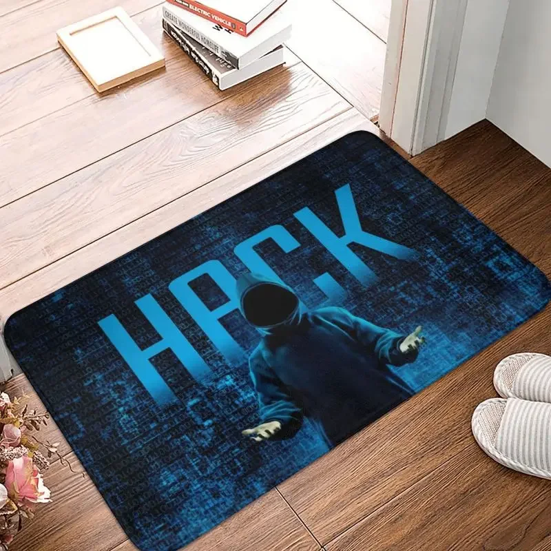 Personalized HACK Doormat Mat Anti-Slip Computer Science Hacker Programmer Code Bathroom Kitchen Living Room Rug Carpet 40*60cm