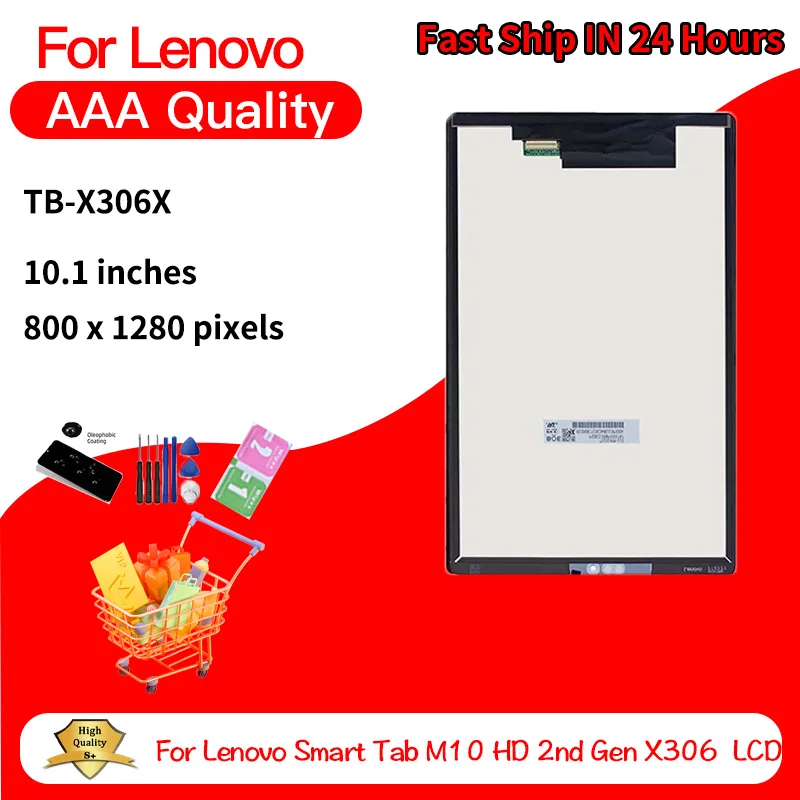 

10.1''New For Lenovo Tab M10 HD 2nd Gen TB-X306 Display Touch Screen Dgitizer Assembly TB-X306F TB-X306X TB-X306V LCD
