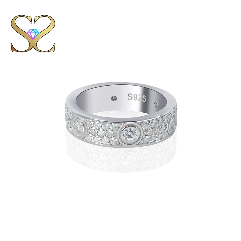 High-quality S925 Sterling Silver Ring D VVS1 Moissanite Stone Rings Fine Jewellry For Women