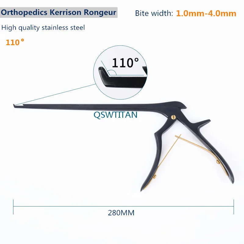 Imagem -02 - Kerrey Rongeur Instrumento de Ortopedia Veterinária Preto Longo 90 Graus 110 Graus 280 mm