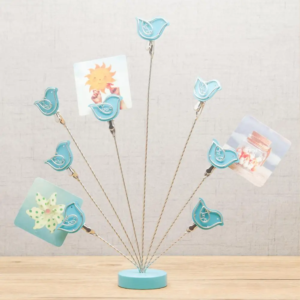 26cm Desktop Photo Tree Holder Clip With Round Base 8 Branch Gift Card Holder With Clip Peace Pigeon Picture Display Clip Holder