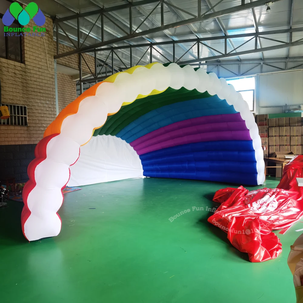 Colorful Rainbow Inflatable Stage Cover Tent Outdoor Events Shell Dome Canopy Rainproof Air Marquee Structure For Music Festival