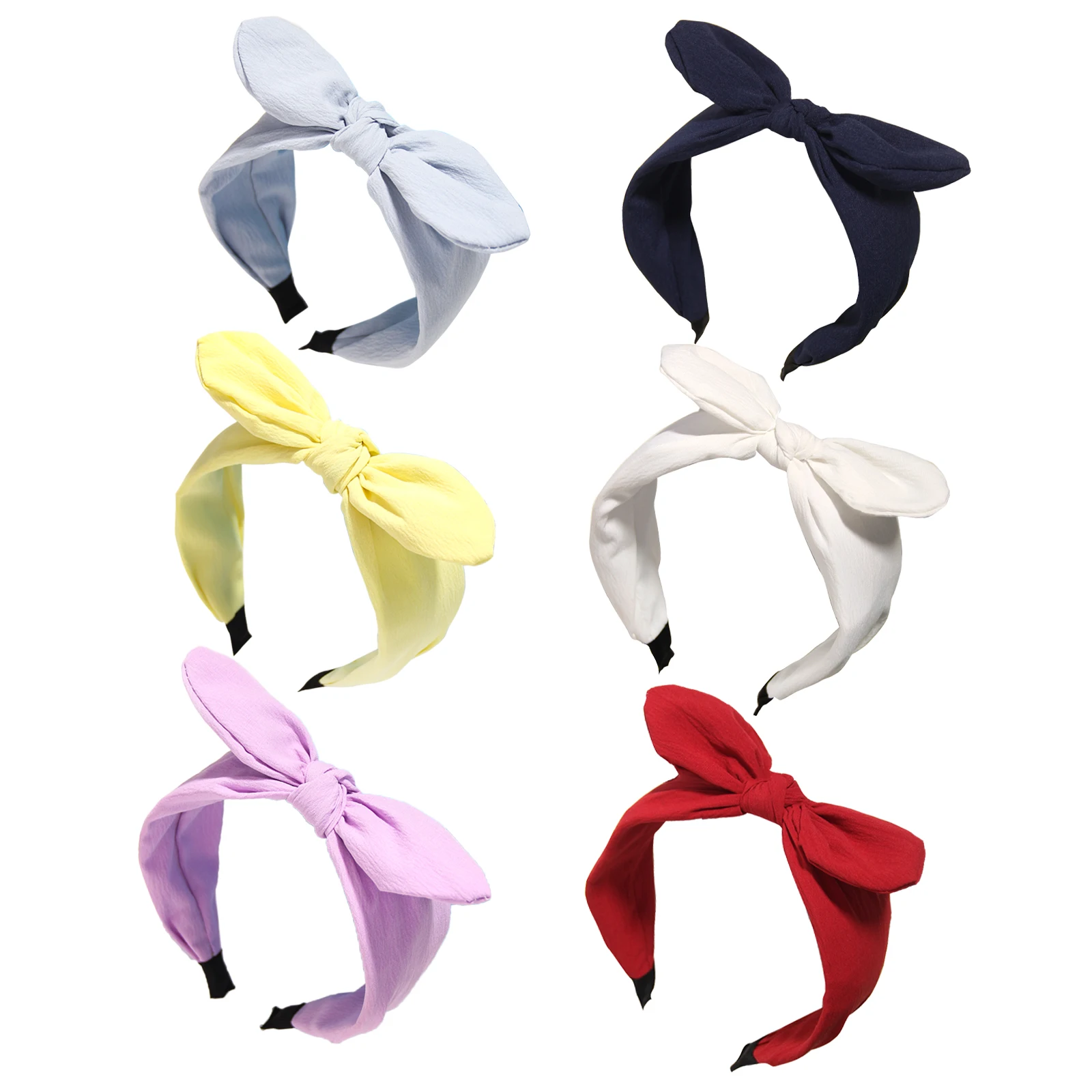 Furling Girl Pack of 1PC Solid Rabbit Ears Bow Knotted Press Hair Wide Hair Hoop for Women Girls Headwear Hair Accessories