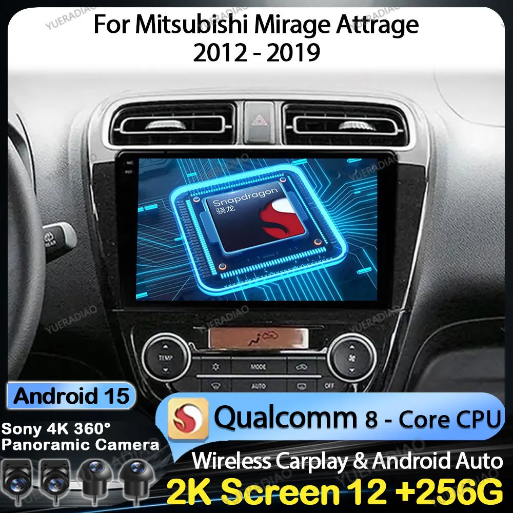 أندرويد 15 راديو السيارة لميتسوبيشي ميراج أتراج 2012 2018 2019 سبيس ستار 2014 نافي نظام تحديد المواقع مشغل فيديو الوسائط المتعددة 4G واي فاي QLED