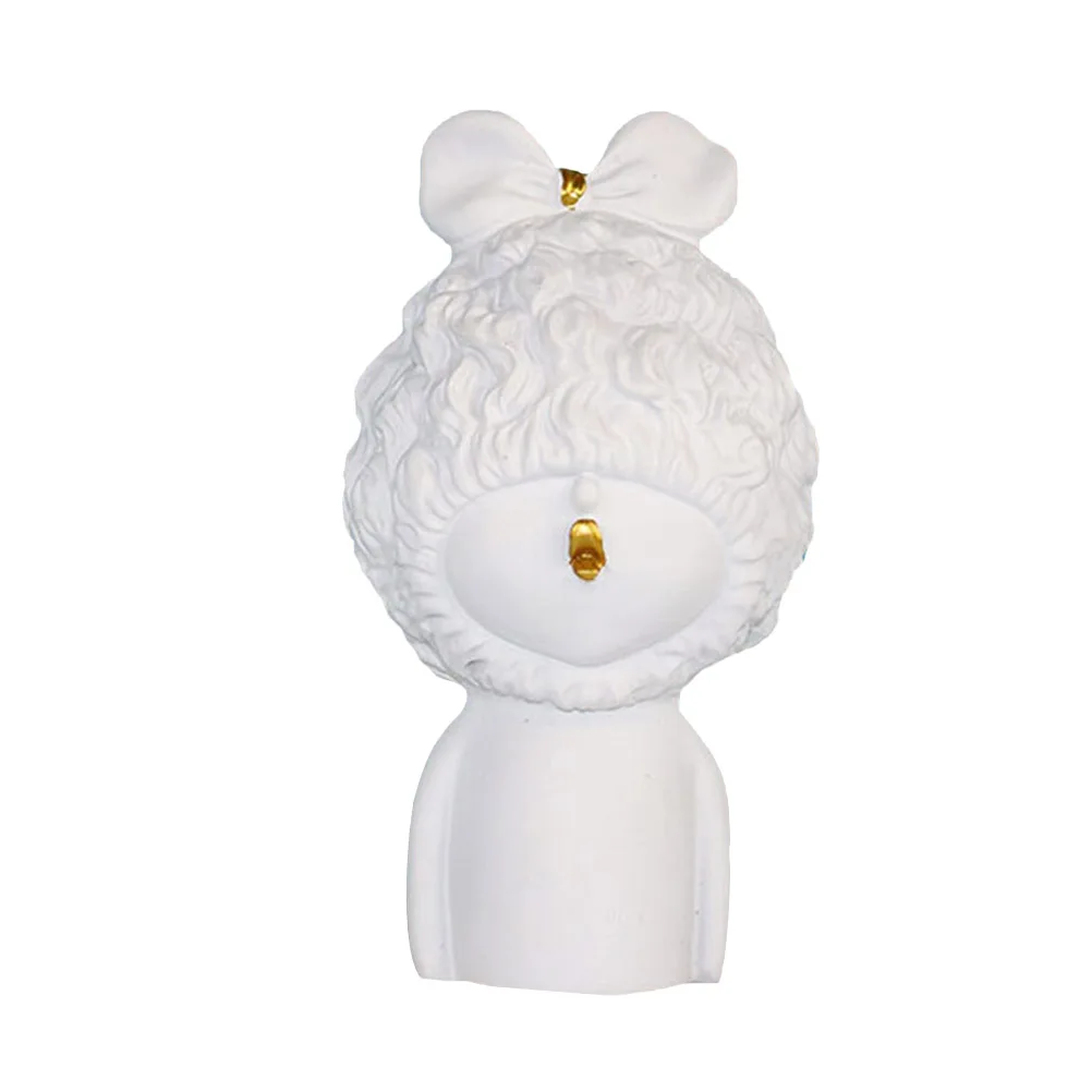 

Resin Girl Figurine White Adornment Desktop nament Material Creative Design Sculpture Statue Crafts