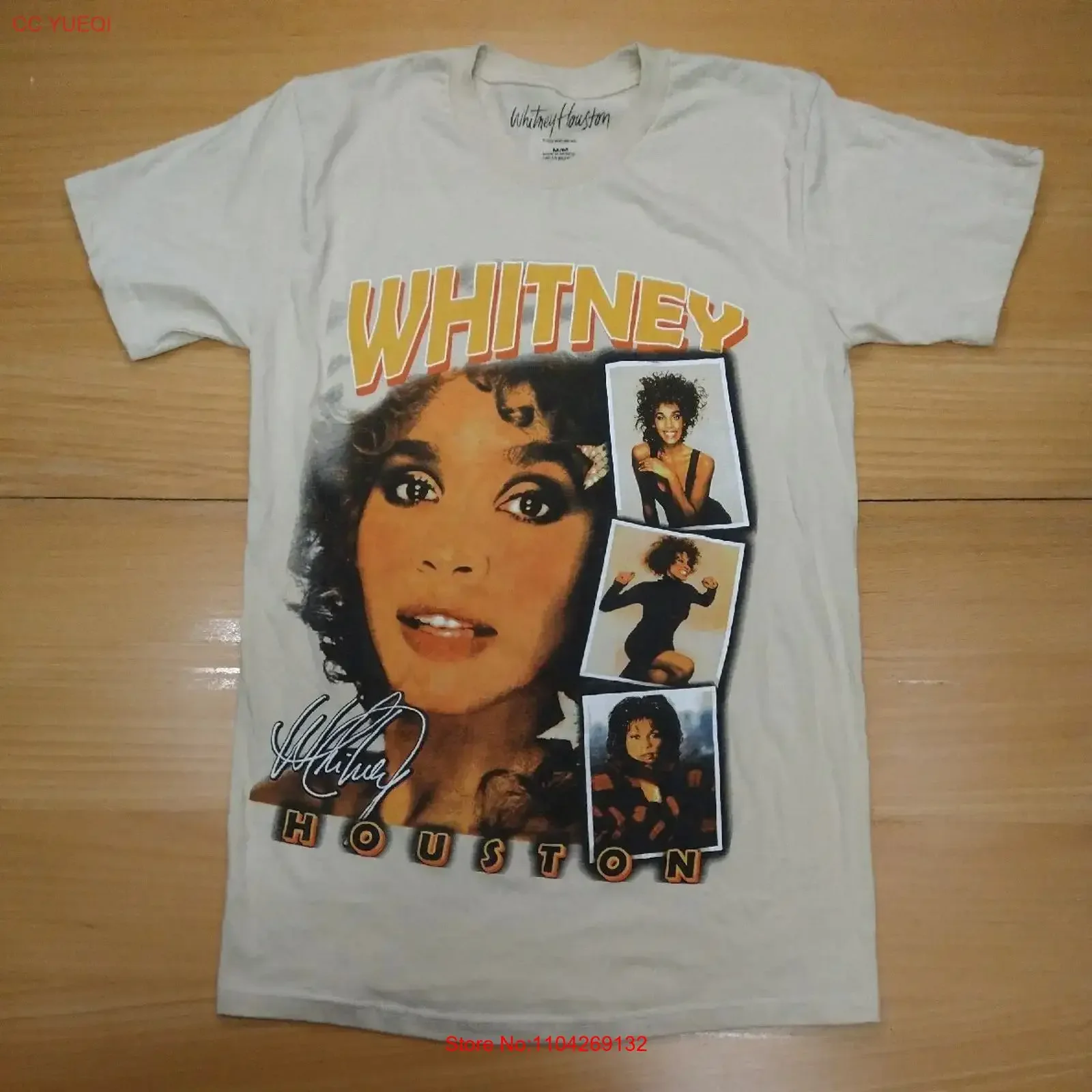 Whitney Houston T Shirt Medium 90s Retro Style Big Face R B Hip Hop Rap vintage Washed streetwear Top For Everyday Wear
