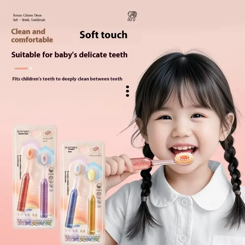 2 pz/set Bambini Spazzolino Da Denti A Setole Morbide Sbiancamento Dei Denti Spazzole Per I Bambini di Età 3-12 Anni Dentale Igiene Orale Spazzolino Manuale