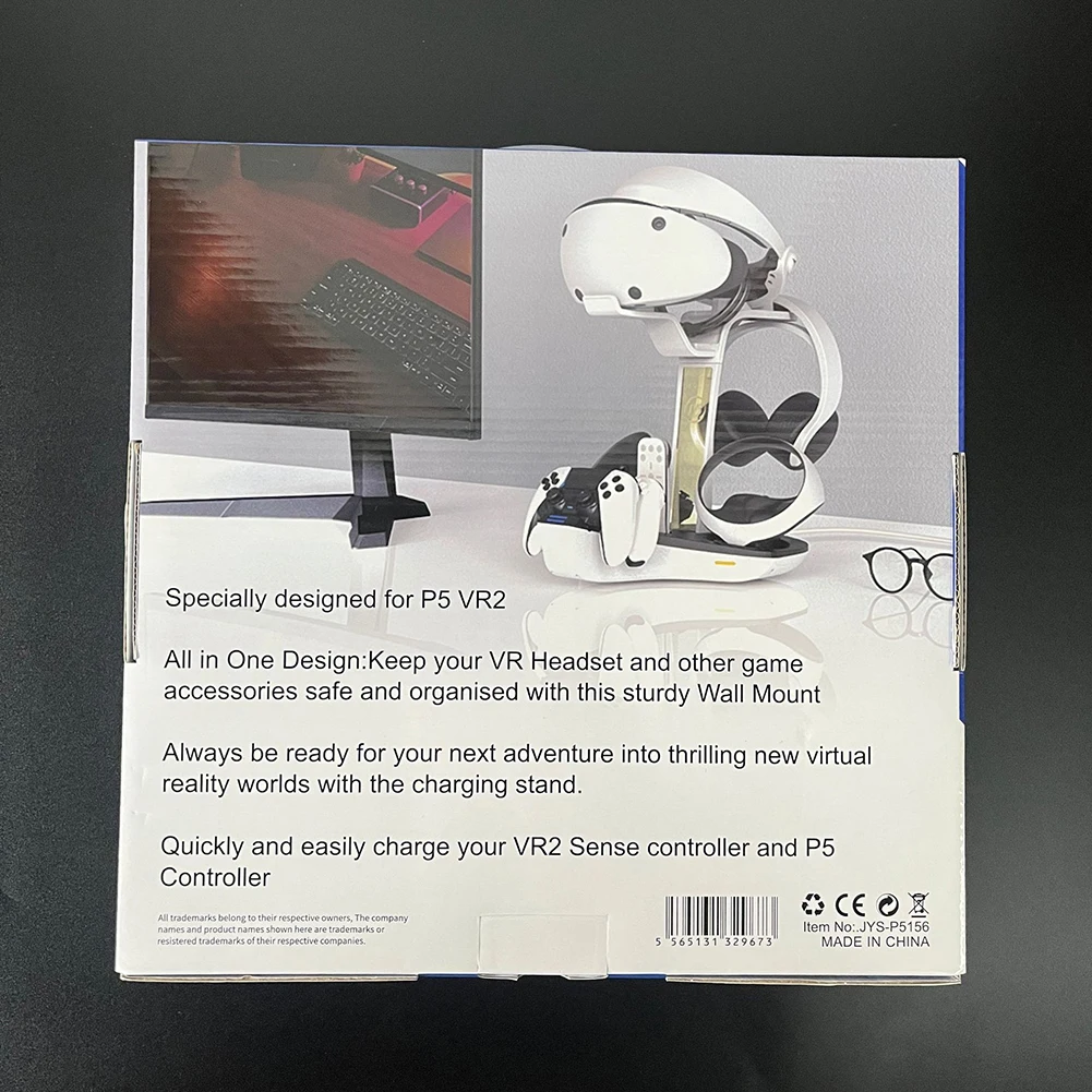 شاحن وحدة التحكم المهنية غمبد شحن حامل مؤشر LED ضوء تخزين خوذة سماعات قوس ل PS5 PS VR2