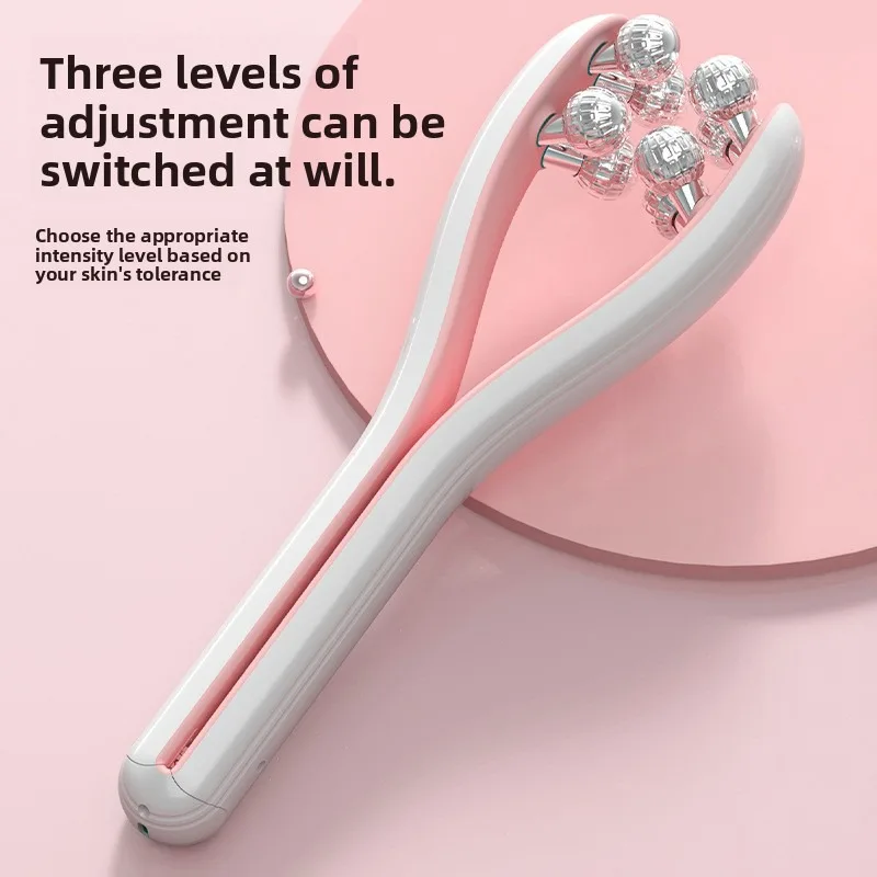 Roller Face Sculpting Device voor V-vormige gezichtsmassage EMS Microstroom Dual Chin Beauty Instrument voor thuisgebruik