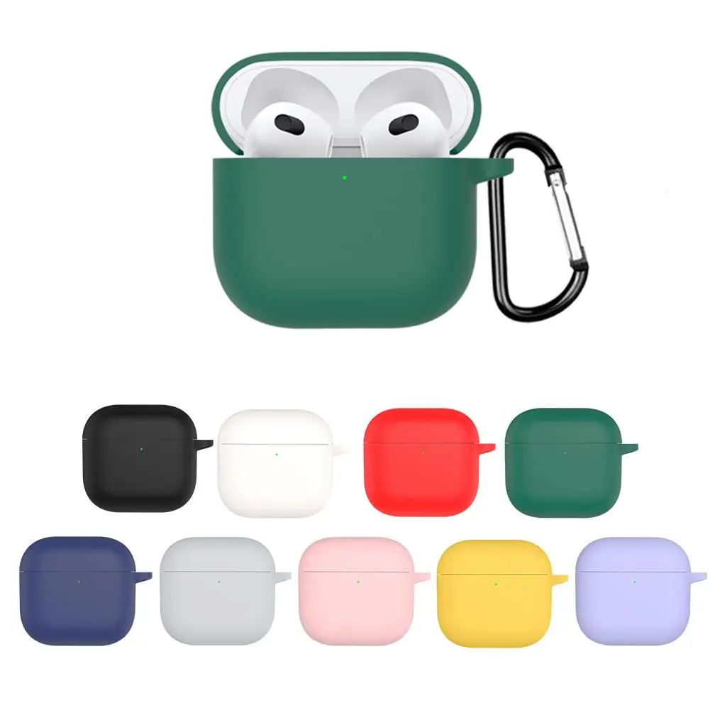 Para apple airpods 4 capa protetora de silicone macio cor sólida fone de ouvido funda escudo para airpods 4 casos de fone de ouvido b4e5