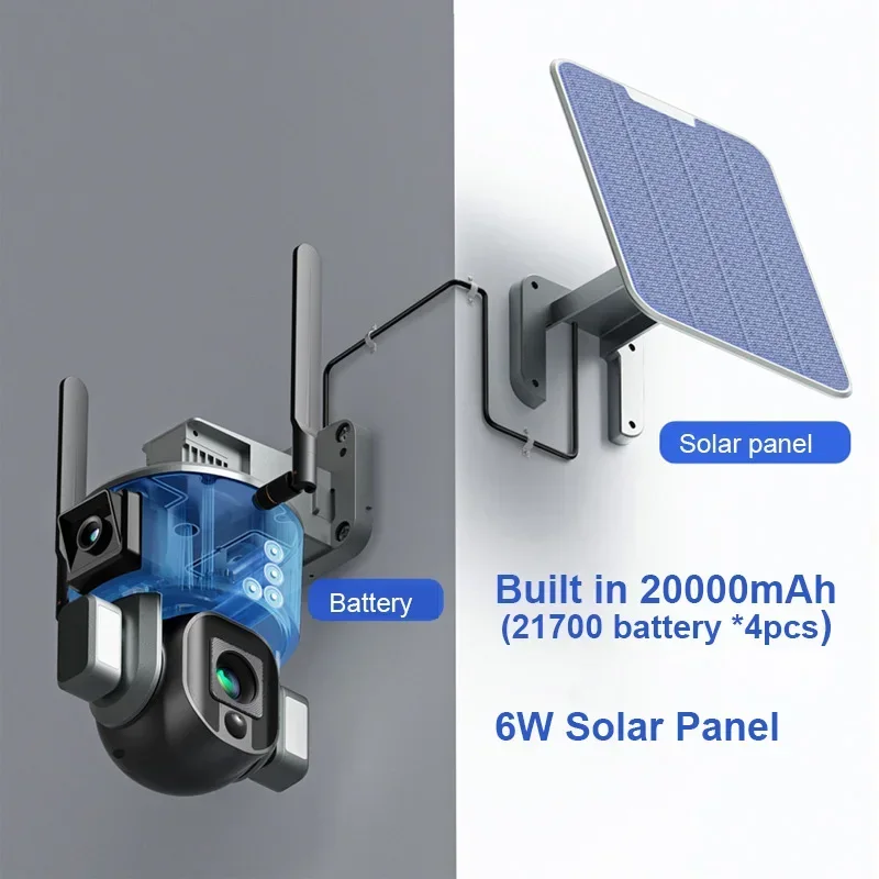 4.0 Megapixel Battery IP Pan&Tilt  4G SIM IP Outdoor Solar Panel CCTV 4G Bullet cam mera