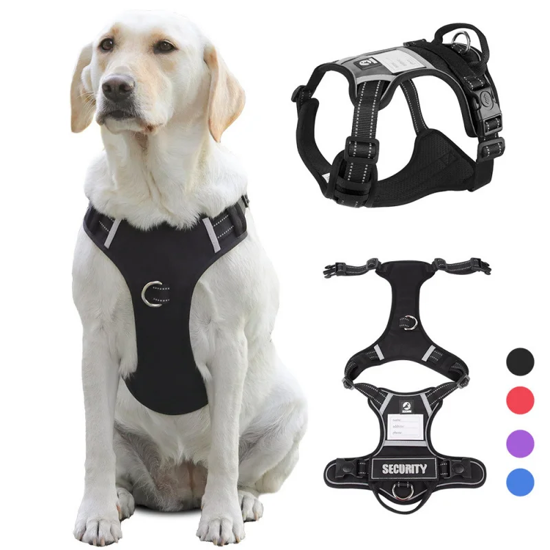 

Upgraded Comfort Large Dog Harness - No-Restraint & Breathable Design, Anti-Pull Reflective Chest Strap for Big Dogs