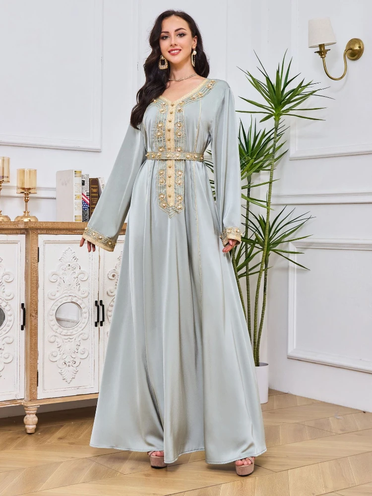 Abito da festa musulmano arabo saudita donna Eid Diamond Abaya Jalabiya marocco Kaftan Vestidos Dubai Ramadan Gown Robe abiti lunghi