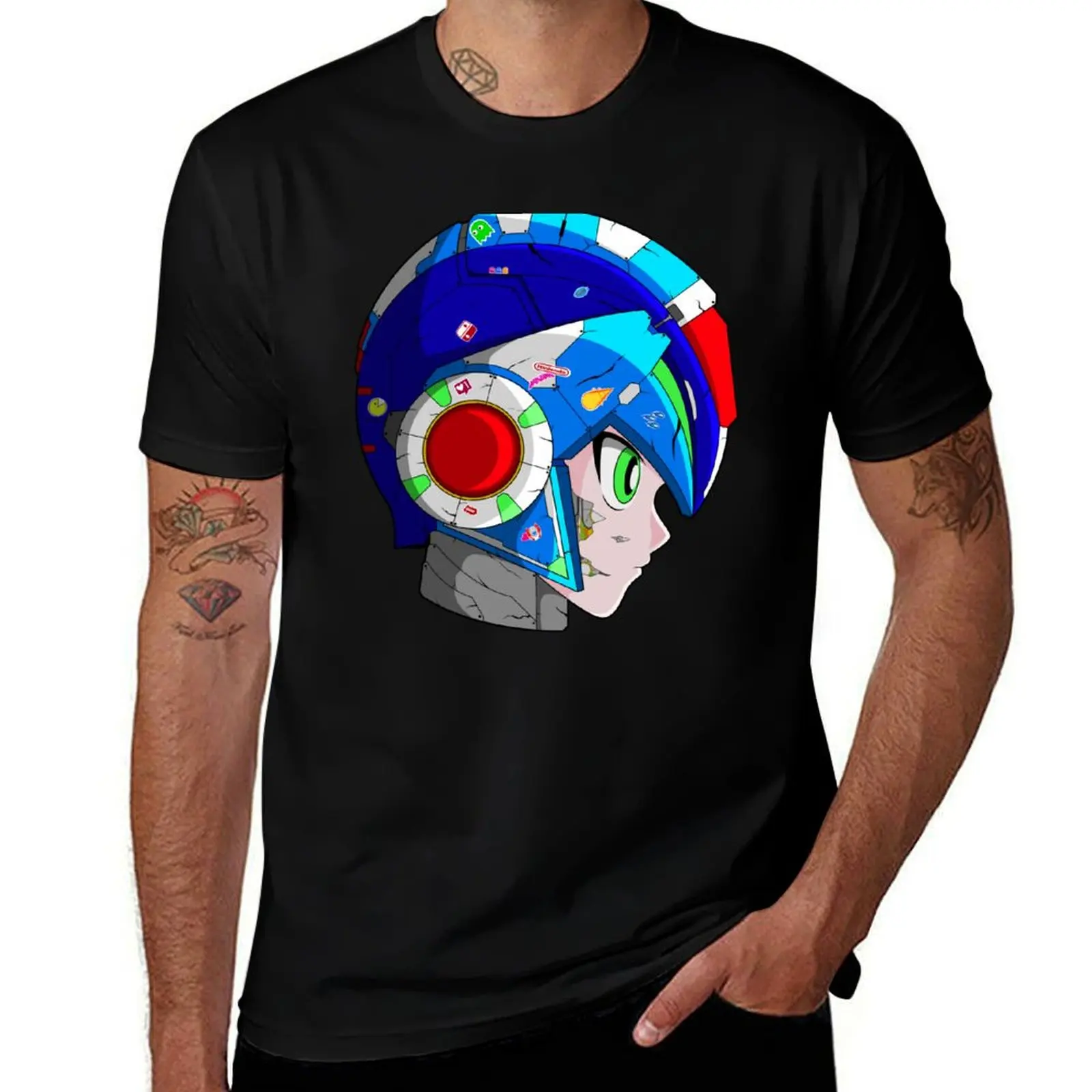 MEGAMAN X CUSTOM T-Shirt Fashion Print Casual Short Sleeve T-Shirt
