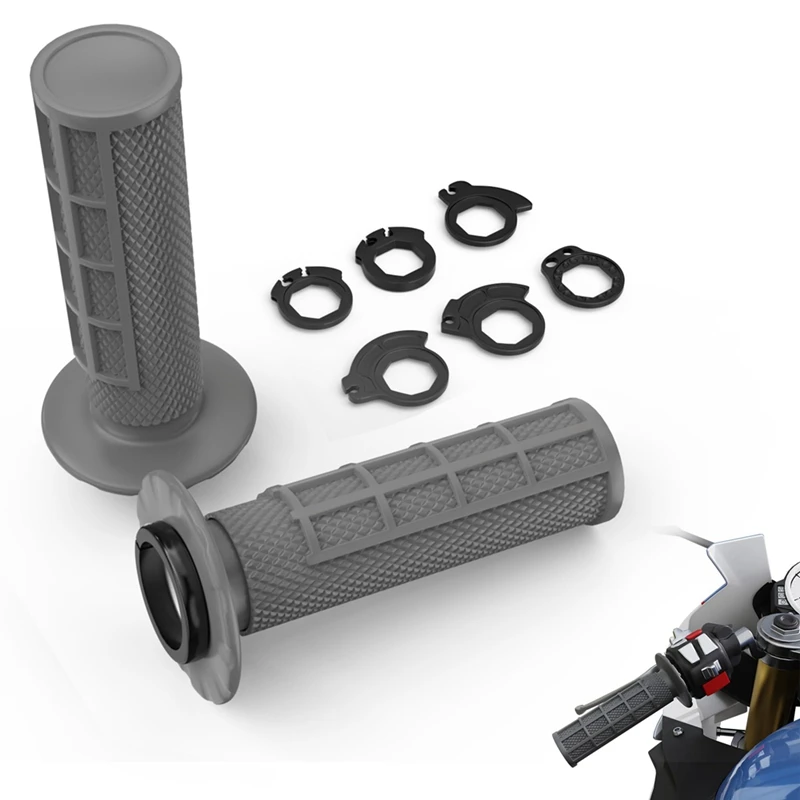 NEW-Non Slip Lock-On Grips Handle, Universal Motorcycle Handlebar Grips With The Snap-In Cam, Dirt Pit Bike Handgrip