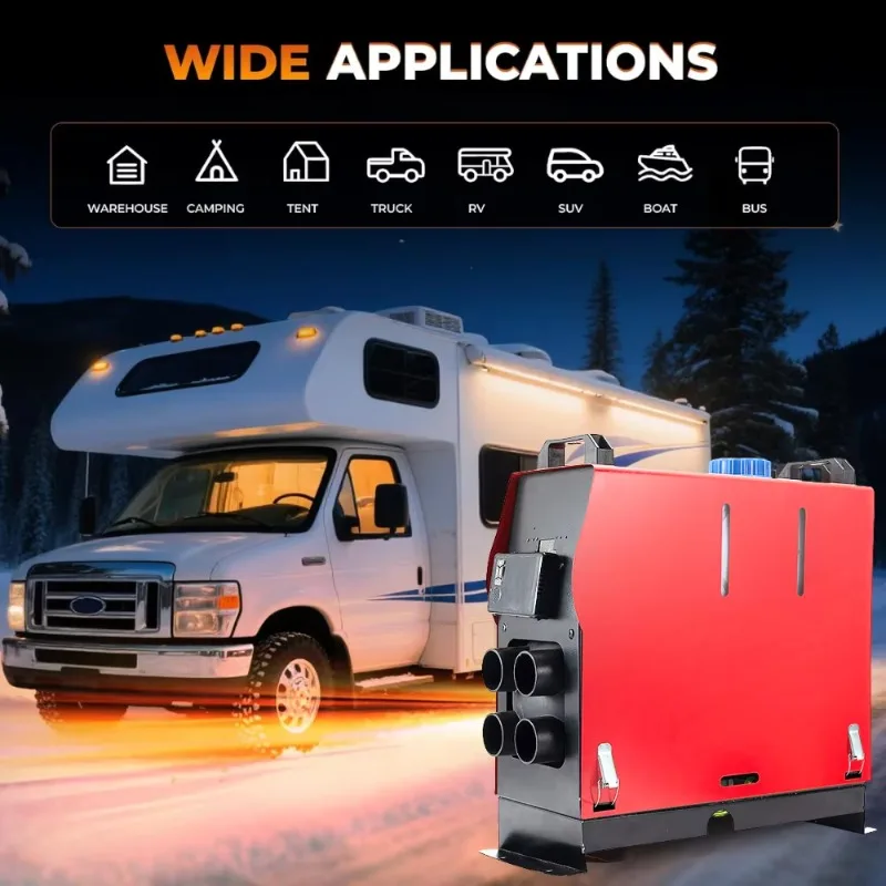 شاحنة تخييم عائلية جديدة قارب - حافلة بقدرة 12 فولت، سخان ديزل هواء مستطيل متعدد 5 كيلو وات