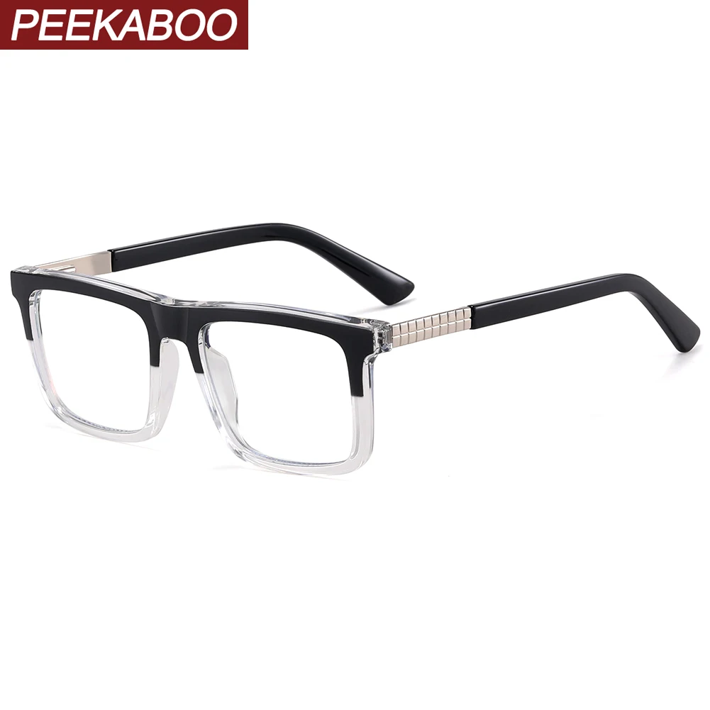 Peekaboo TR90 fashion eyeglasses for men clear lens square glasses frame male transparent decoration spectacles gift items