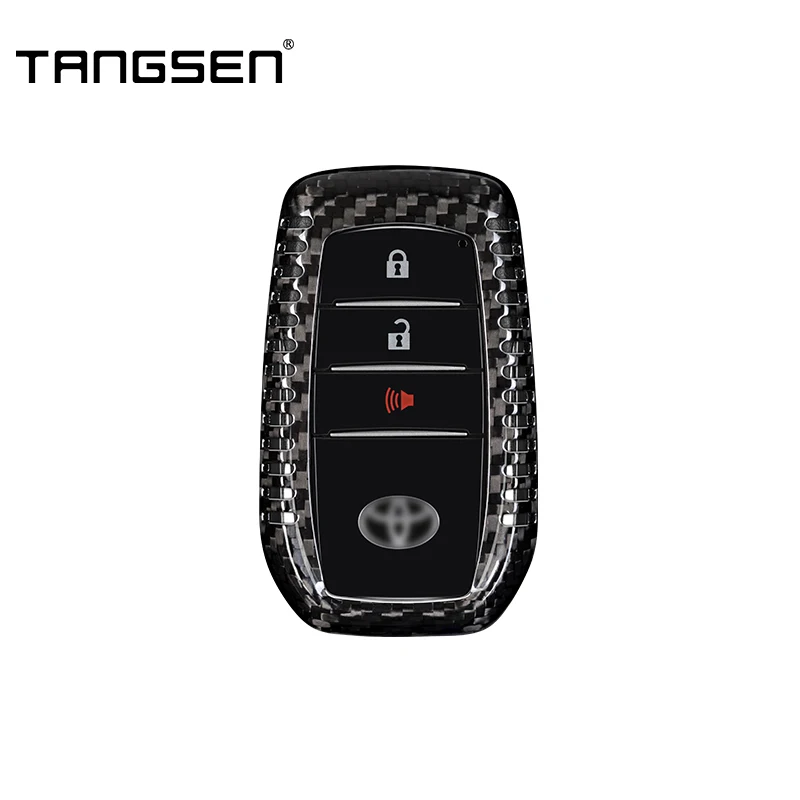 Carbon Fiber Car Key Case Compatible With 2023 New Style Toyota Land Cruiser RAV4 Alphard