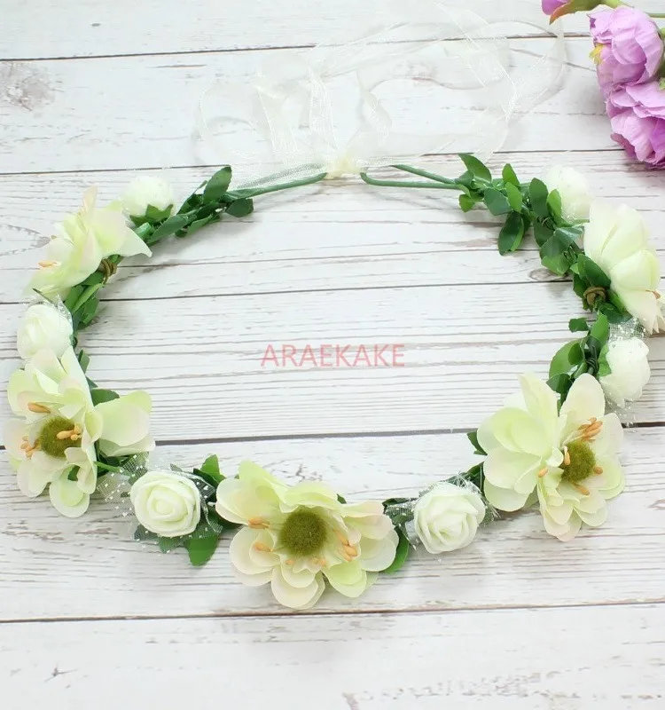 New flower wreath headwear, seaside tourism flower wreath hair accessory, bride and children's performance headband