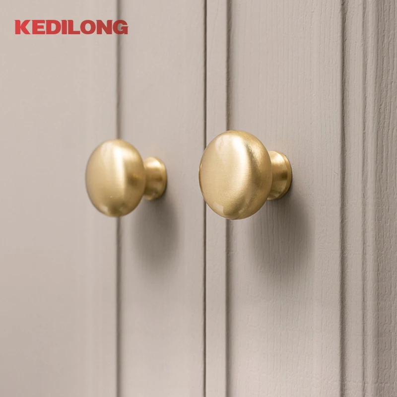 KEDLO Solid brass Bowl cut gold Pull handle French luxury drawer kitchen cabinet door knob