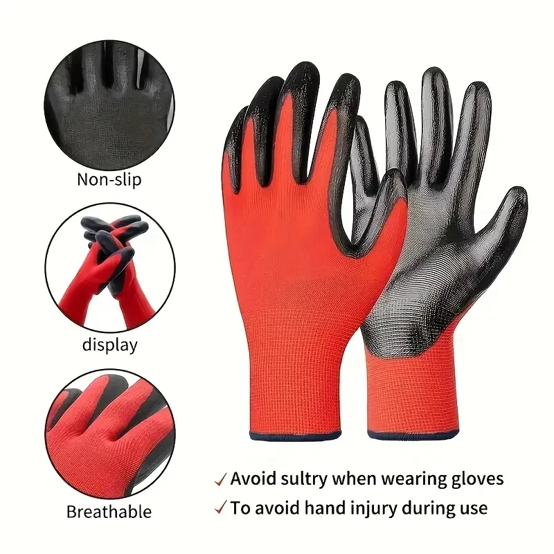 Safety & Work Gloves PU Coated Ultra Thin Seamless Knit Light Duty Gloves with Grip for Women Gardening Working Home Improvement