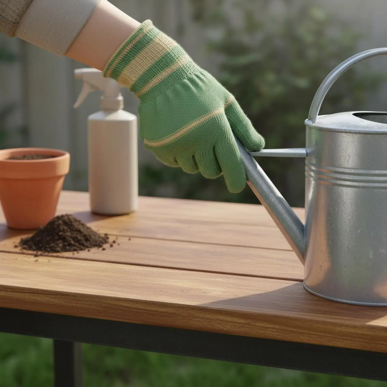 Breathable Knitted Work Gloves for Mechanics & Gardeners - usage example