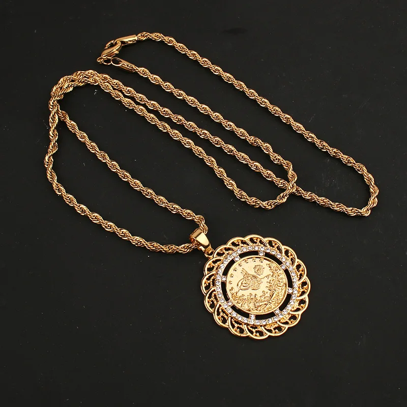 New Hot Sale Turkish Coin Pendant Necklace Women Men Kurdistan Wedding Jewelry Wholesale Mayoreo Fashion Accessories