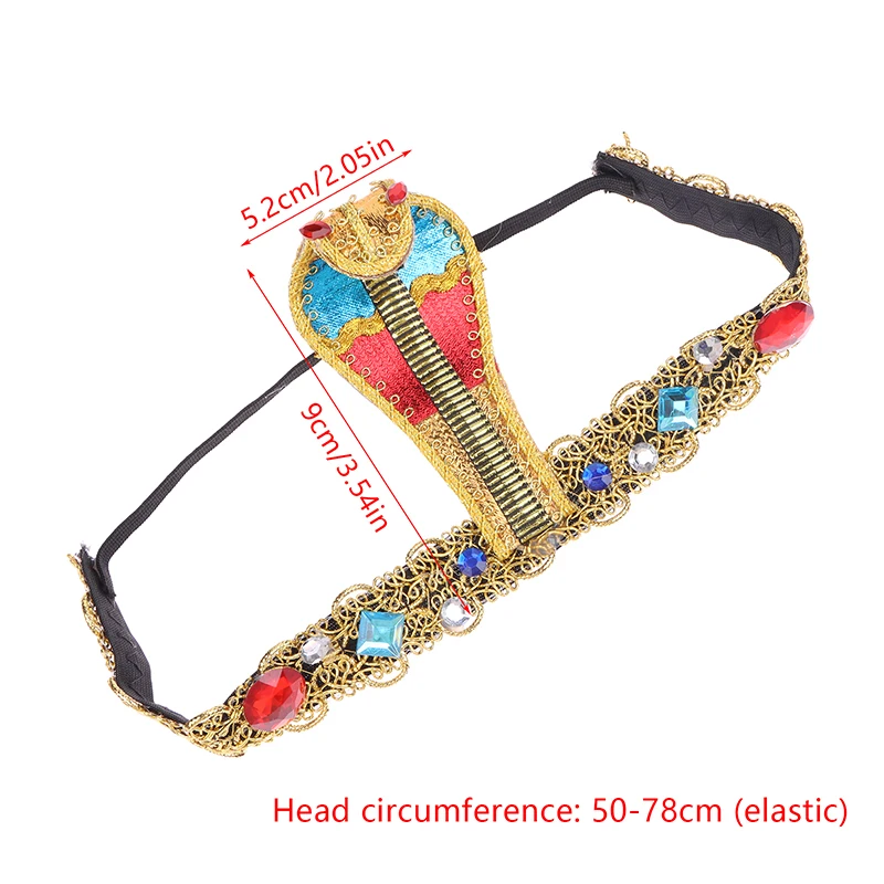 Diadema de serpiente egipcia Cleopatra para adultos, adornos de maquillaje, diadema de fiesta