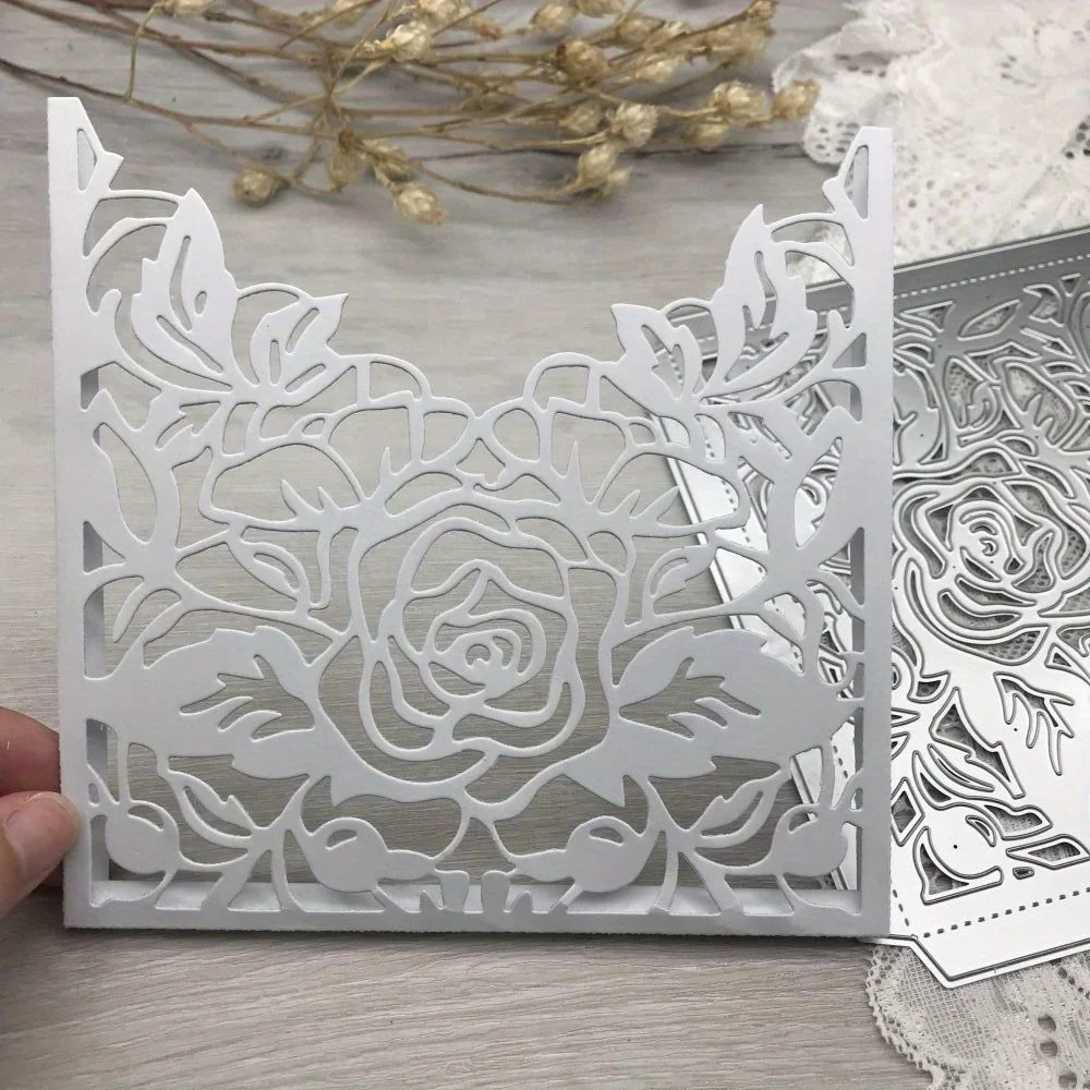 

1pcs metal cutting dies cut die mold Flower border frame decoration Scrapbook paper craft blade punch stencils dies