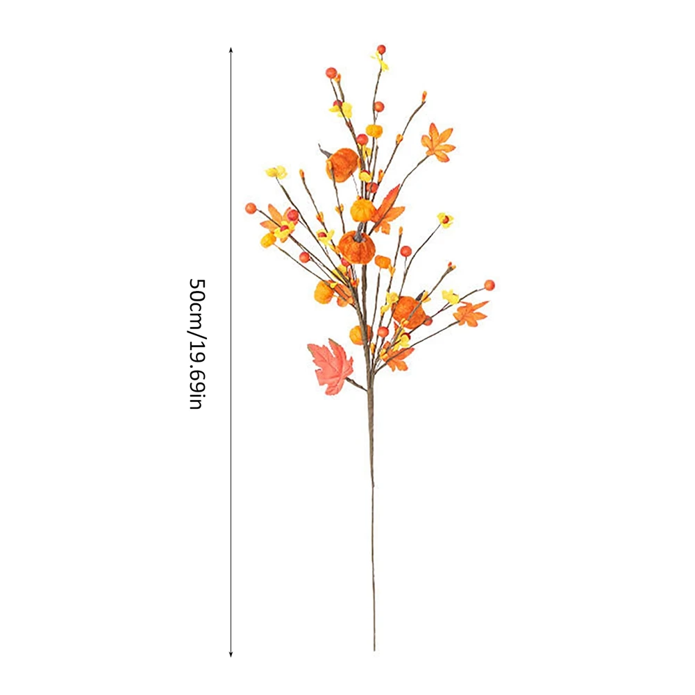 

Halloween Simulation Berry Pumpkin Sprigs Autumn Maple Leaf Desktop Vase Flower Arrangement Decoration