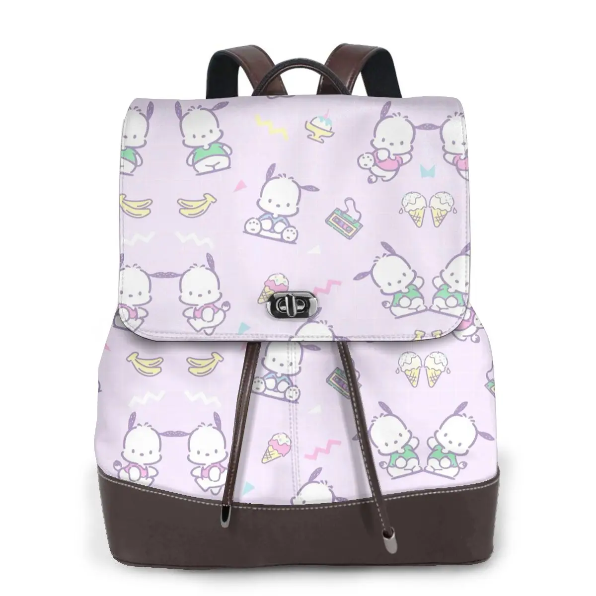 

New Women's Multifunction Pochacco Backpack Casual Leather School Bag For Girls Fashion Travel Shoulder Bag