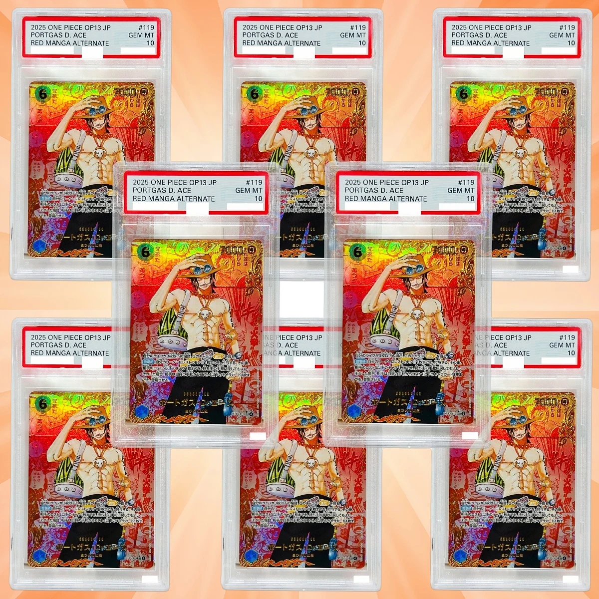 One Piece Portgas D. Ace OP13-119 Japanese Version DIY Foil Texture Card Premium Anime Collection Cards