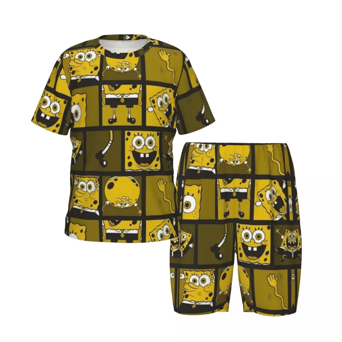 

boy's girl's Pajamas Set Spongebob Down Tops and Shorts Pajama 2 Piece Pyjama Nightwear Loungewear for Summer