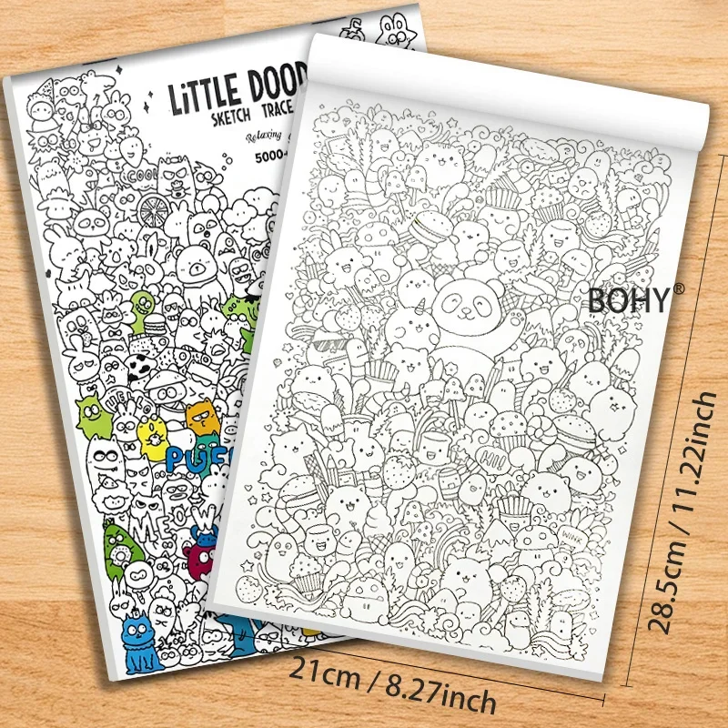 1 Large-sized Healing Casual Coloring Copy, 16 Pages, Relieving Fragmented Time in The Office, Calming Graffiti Before Bedtime