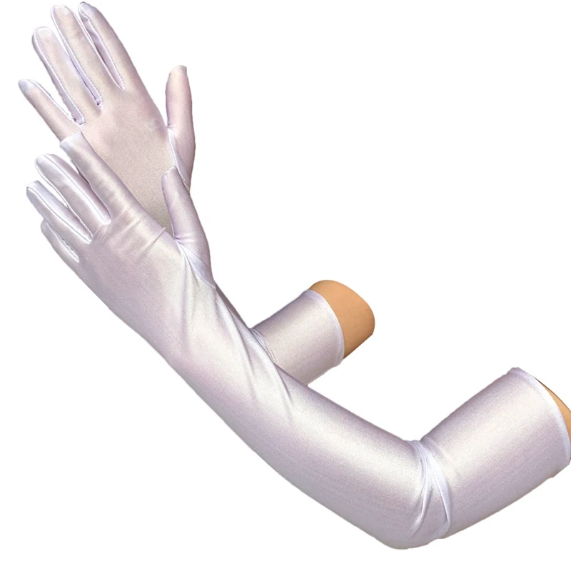 Summer Sun Protection Long Gloves Women's Thin Evening Party Formal Gloves Mittens Black White Red Champagne Dress Accessories