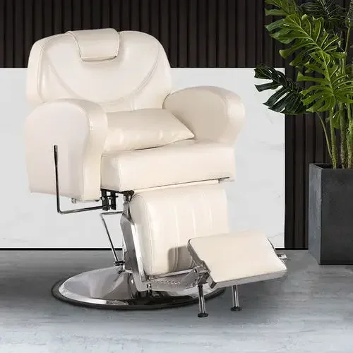 Comfortabele enkele kappersstoel voor volwassenen, multifunctionele kappersstoel met draaibare rugleuning, modern metalen Silla Barberia salonmeubilair