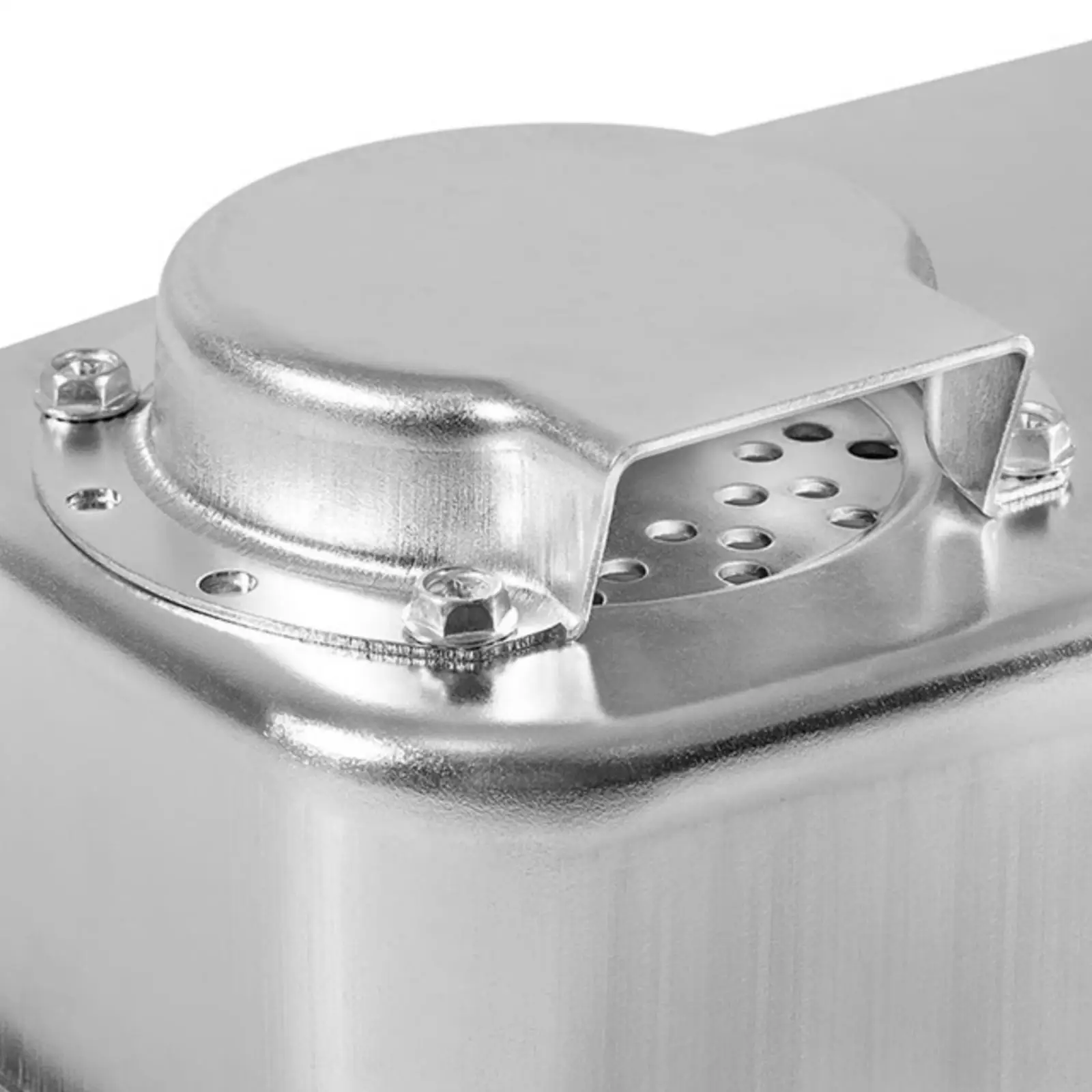 Engine Sound Dampener Exhaust Muffler with Rectangular Rounded Housing for Garage Use Compatible with 751-0616B Silver