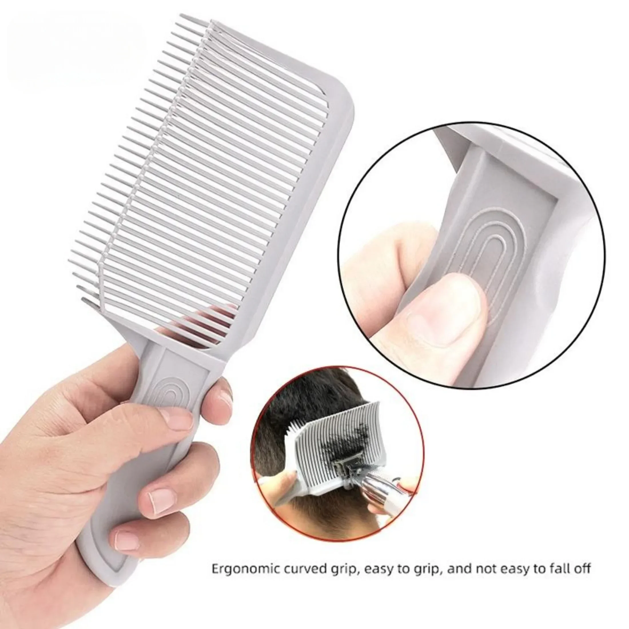 Men Barber Flat Top Fading Comb White Professional Hair Styling Combs Anti-static Hair Cutting Fade Comb Salon Hairdresser Tools