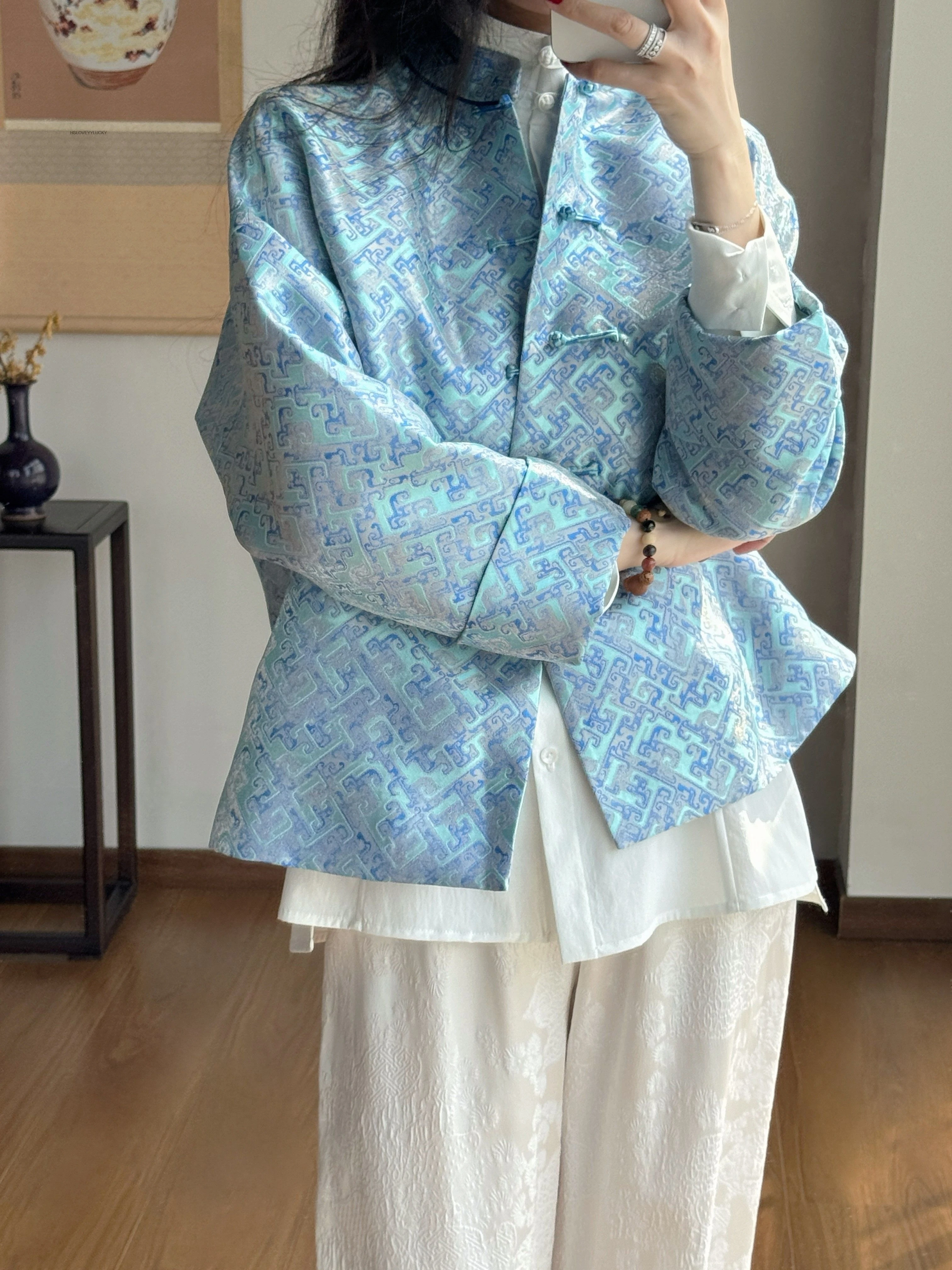 Spring/summer New Chinese Style Modernized Jacket For Women Elegant Loose Long Sleeve Top Women Daily Improved Tangsuits Coat