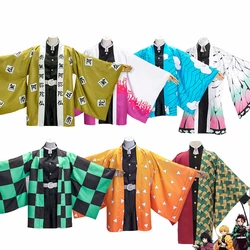 Anime Kamado Tanjirou Cosplay Cape Kochou Shinobu Rengoku Kyoujurou Tomioka Giyuu Haori Yukata Casual Kimono Cloak