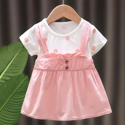 Summer Baby Girl Dress Children Clothes Short Sleeve Dot Princess Dress Casual A-Line Kid Girl Dress Infant Outfit Toddle A1007